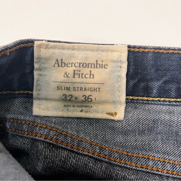 Abercrombie & Fitch | Men’s 32 x 36 Slim Straight Jeans, Dark Wash | Y2K 2000’s - Picture 6 of 16